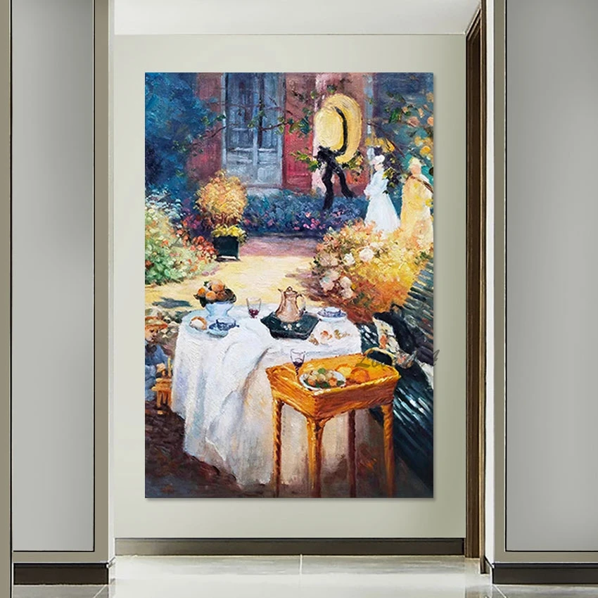 

Posters Wall Art Abstract Unframed Living Room Decoration Canvas Picture 3D Manor Courtyard Landscape Handmade Oil Paintings