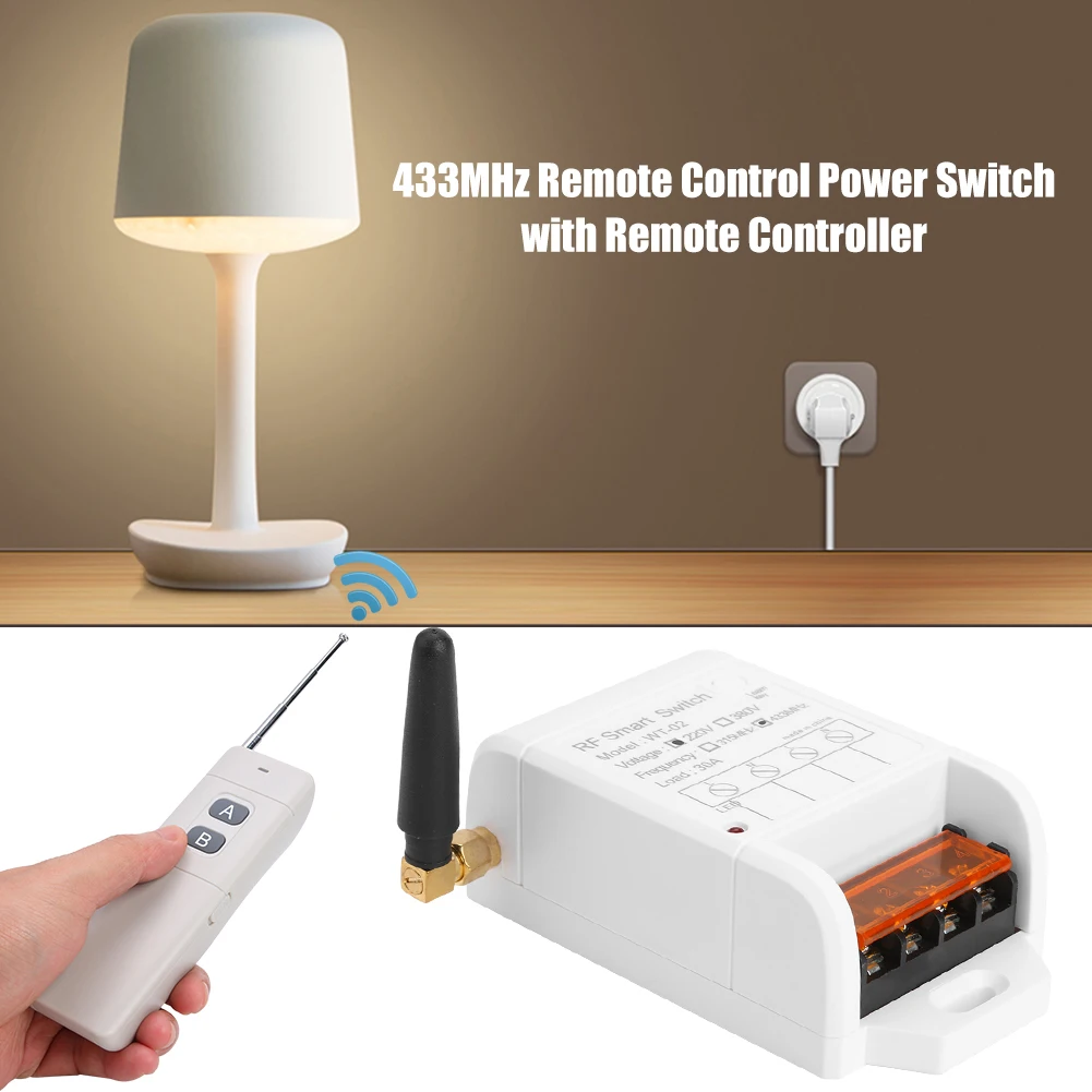 AK-WT02 220V Wireless Remote Water Pump Relay Switcher AB Buttons Remote Control