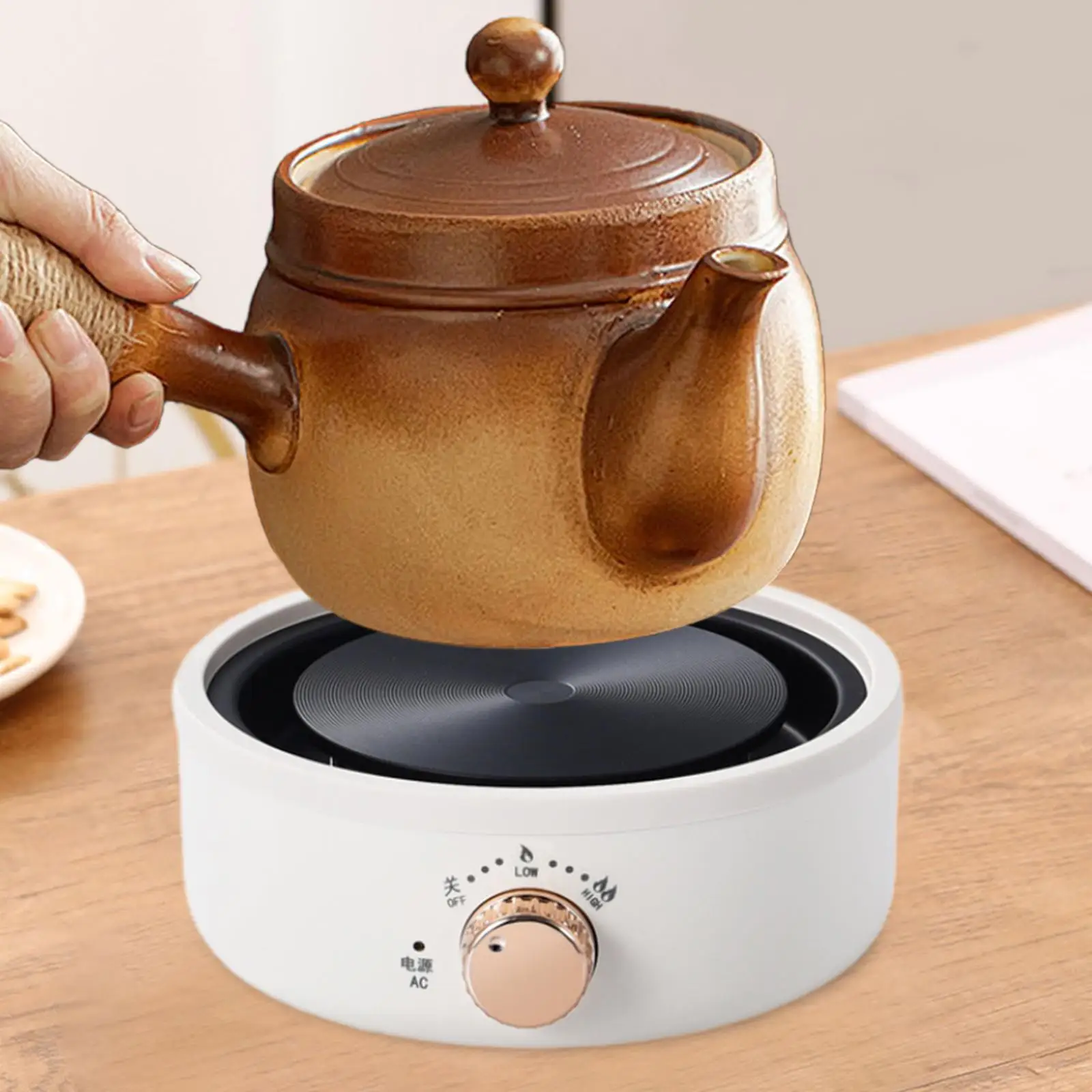 Electric Stove US Plug Compact Portable Temperature Control Ceramic Coffee Heater for Tea Rooms Offices Tea Party Picnic Car