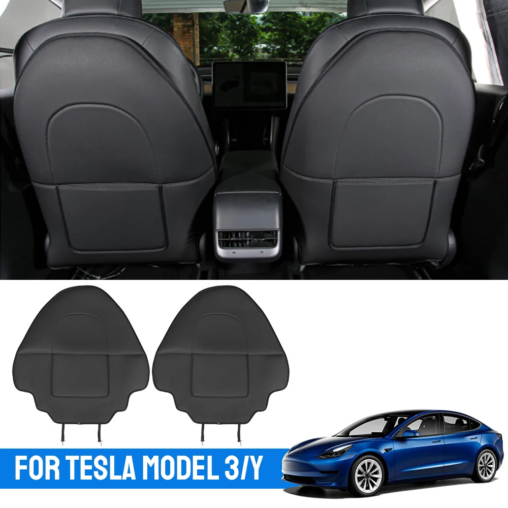 

Коврик для заднего сиденья Tesla Model 3 Y с сумкой для хранения, противоударный коврик, кожаный протектор, чехлы для салона автомобиля, автомобильные аксессуары