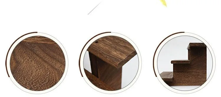 Description Picture 3 of itemDisplay Solid Wood Antique Stand Two Three Layer Display Stand Ornament Storage Desktop Multi-layer Tea Pot Storage Rack ZE269