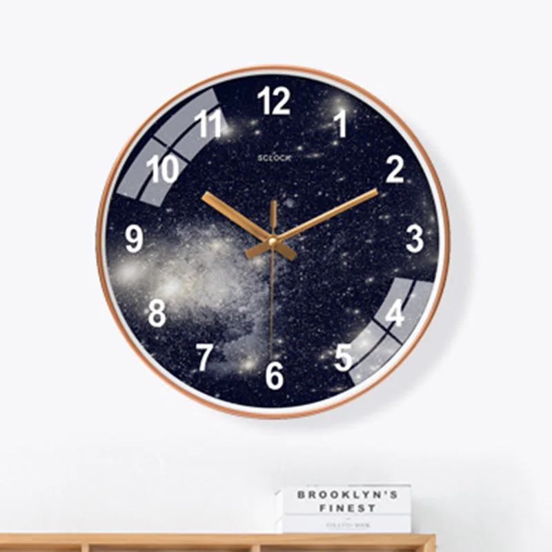 

Ubaro Starry Sky Wall Clock With Mirror Face Creative Design For Bedroom Big Decoration Luxury Movement Room Decorarion ZY50GZ