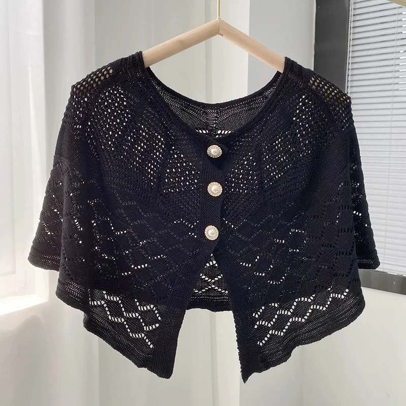 

Summer Hollow Shirt Detachable Collar Shawl for Women Shirt Fake Collar Shoulder Wraps Cape Girls Casual Removable False Collar