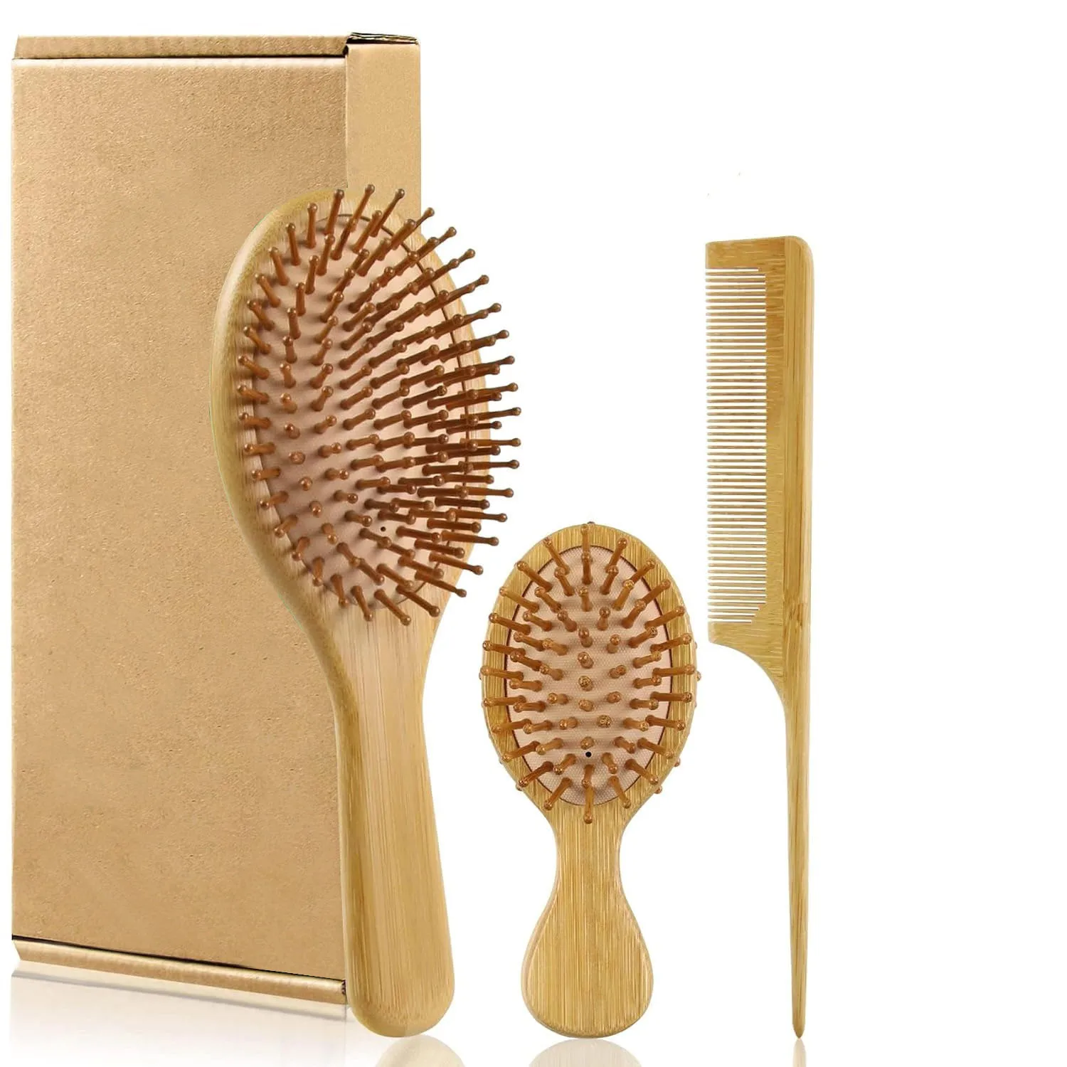 Eco-Friendly Bamboo Hair Brush & Comb Collection for Smooth & Tangle-Free Hair