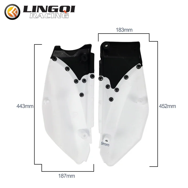 LINGQI RACING TTR110 Motorcycle Rear Left Right Mudguards Fender Fairing Kit For TTR 110 Dirt Pit Bike Motocross Parts