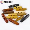 50pcs Meetee Wooden Buttons 30-60mm 2 Holes Natural Wood Horn Toggle for Wool Sweater Coat Bags Garment Accessories C1-27 1
