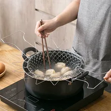 Panier à friture pliable en acier inoxydable, filtre à mailles, accessoires de cuisine