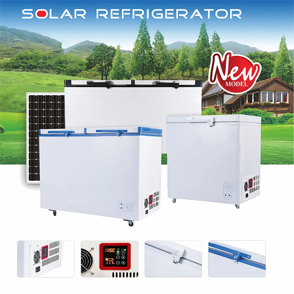 508L Solar Chest Freezer 12V/24V Power Advanced Cold Storage Solution double top open door run on solar energy big capacity