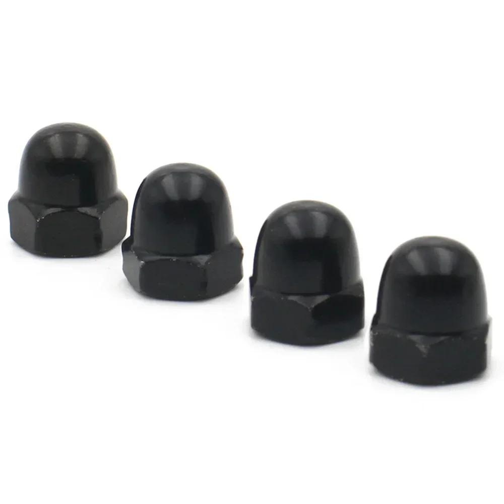 10Pcs/lot Black Carbon Steel Metric Acorn Nuts M3 M4 M5 M6 M8 M10 M12 Domed Cap Nuts Crown Hex Nut Hexagon Nuts Carbon Steel Nuts