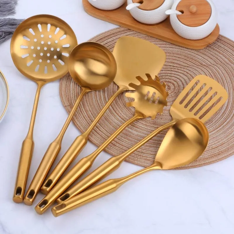 

Kitchen Utensil Set -7PCS Gold 18/8(304) Stainless Steel