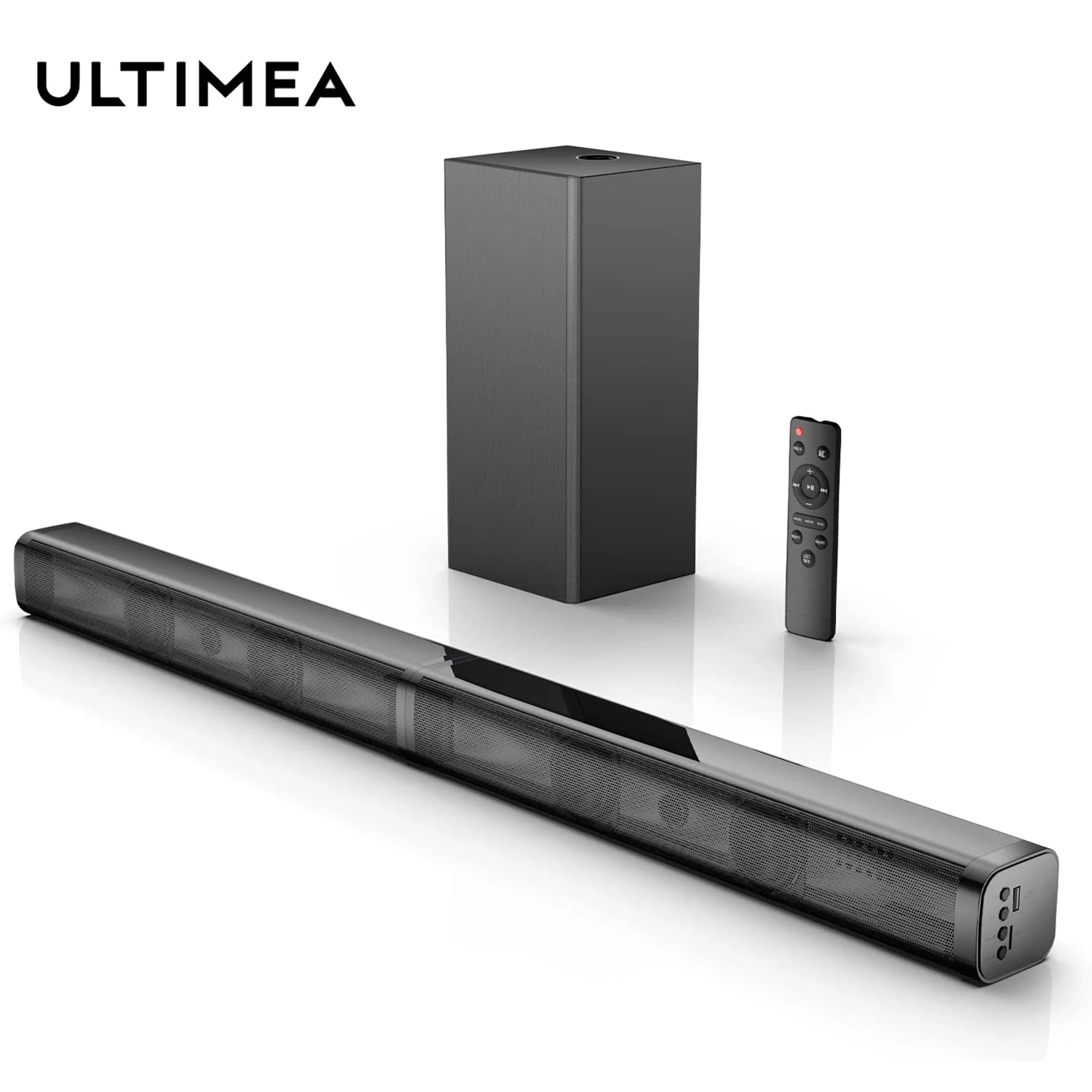 Ultimea 100 W soundbar with subwoofer has a unique folding design