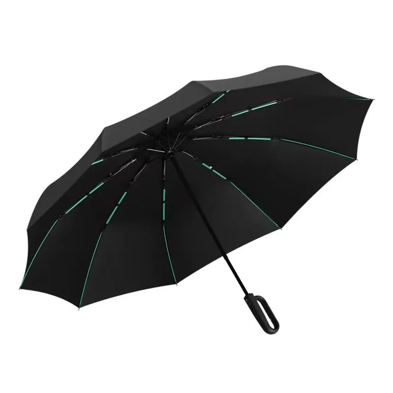 Windproof Umbrella Portable Reinforced Automatic Folding Large Buckle Handle Wind UV Resistant