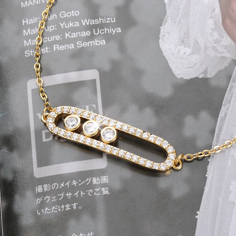 Bracelet G&D Arab Design 3 Dot Beads Bar Charm Pave AAA Zircon Stainless Steel for Women Luxury Jewelry