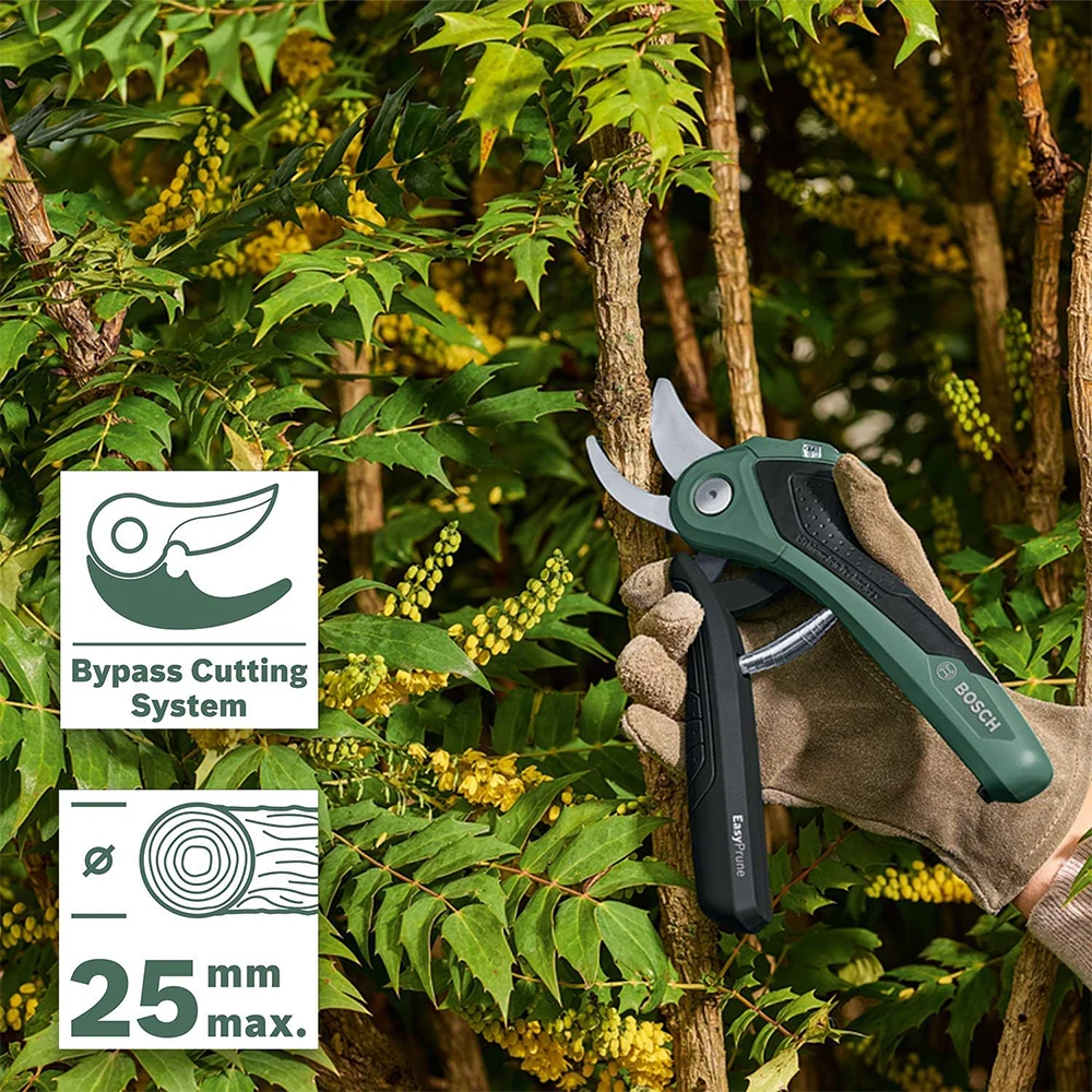 Bosch Easyprune Electric Pruning Shears Home and Garden Cordless Secateurs 3.6V Gardening Plant Scissor Branch Pruner Power Tool 3