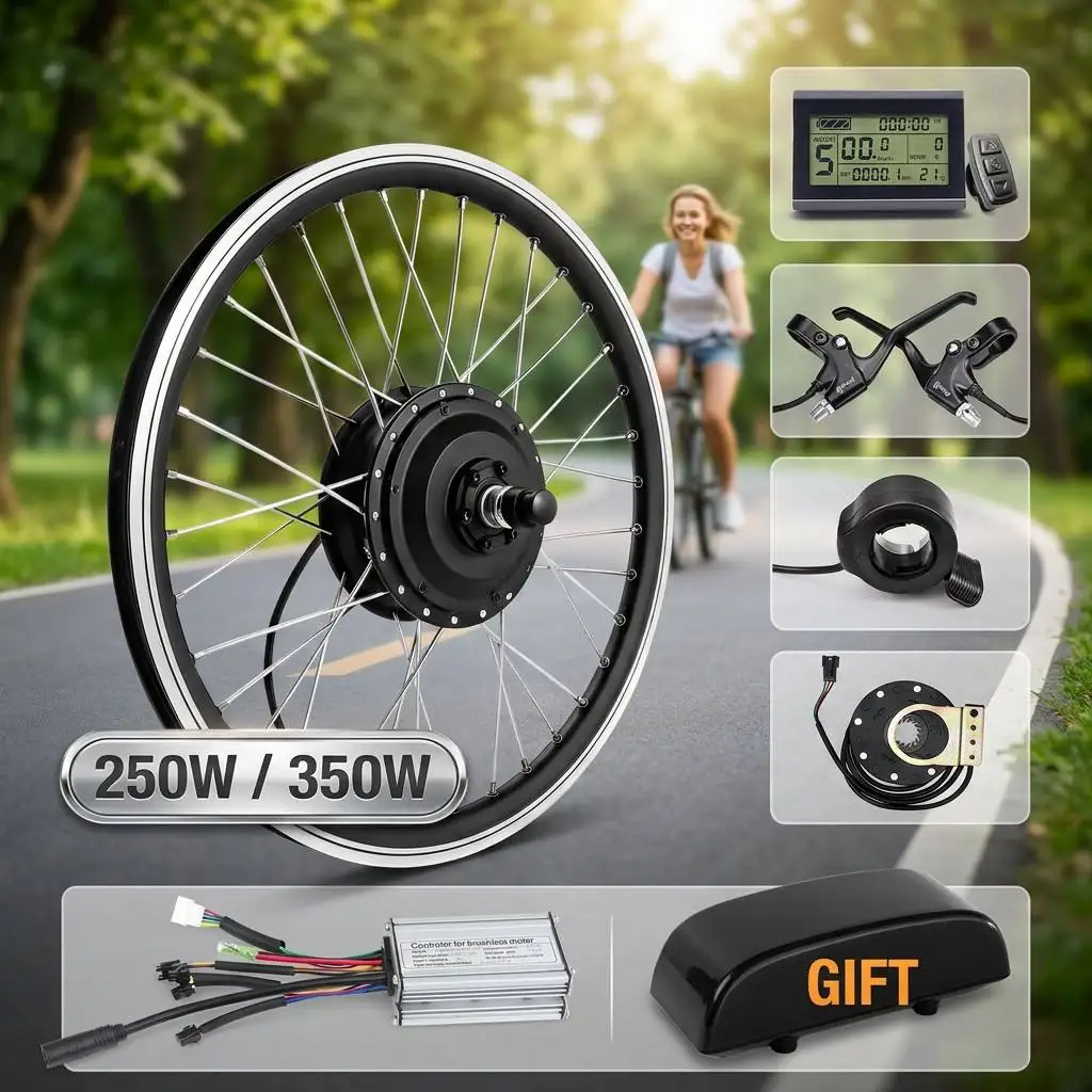 36V 48V 250W 350W 전기자전거 키트 (USB 충전, KT LCD8HU LCD3U LCD5 디스플레이, 앞/뒤 카세트 허브 모터 개조 키트, DIY)