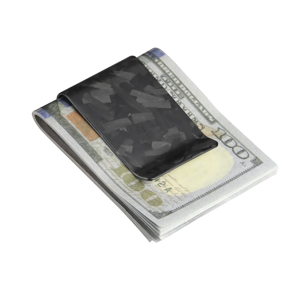 Carbon Fiber Wallet Metal Money Clip Durable Lightweight Forged Carbon Fiber Money Clip RIFD Blcoking Card Holder Wallet for men