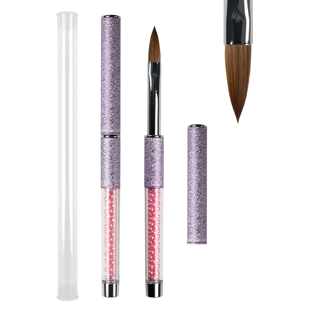 BQAN 2#4#6#8#12# Purple Pearl Nail Brush Acrylic Nail Kolinsky Brush Kolinsky Acrylic Brush For Nails Acrylic Liquid Powder 6