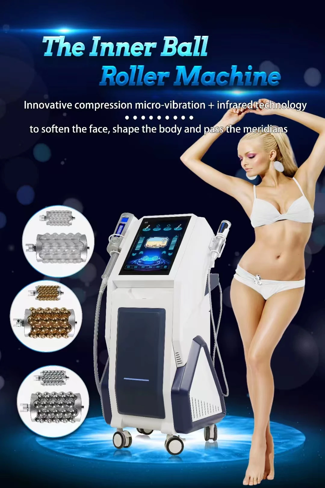 

Professional Roller Massage Shaping Slimming Physical Therapy Cellulite Removal Inner Ball Roller Vela Body Shape Machine