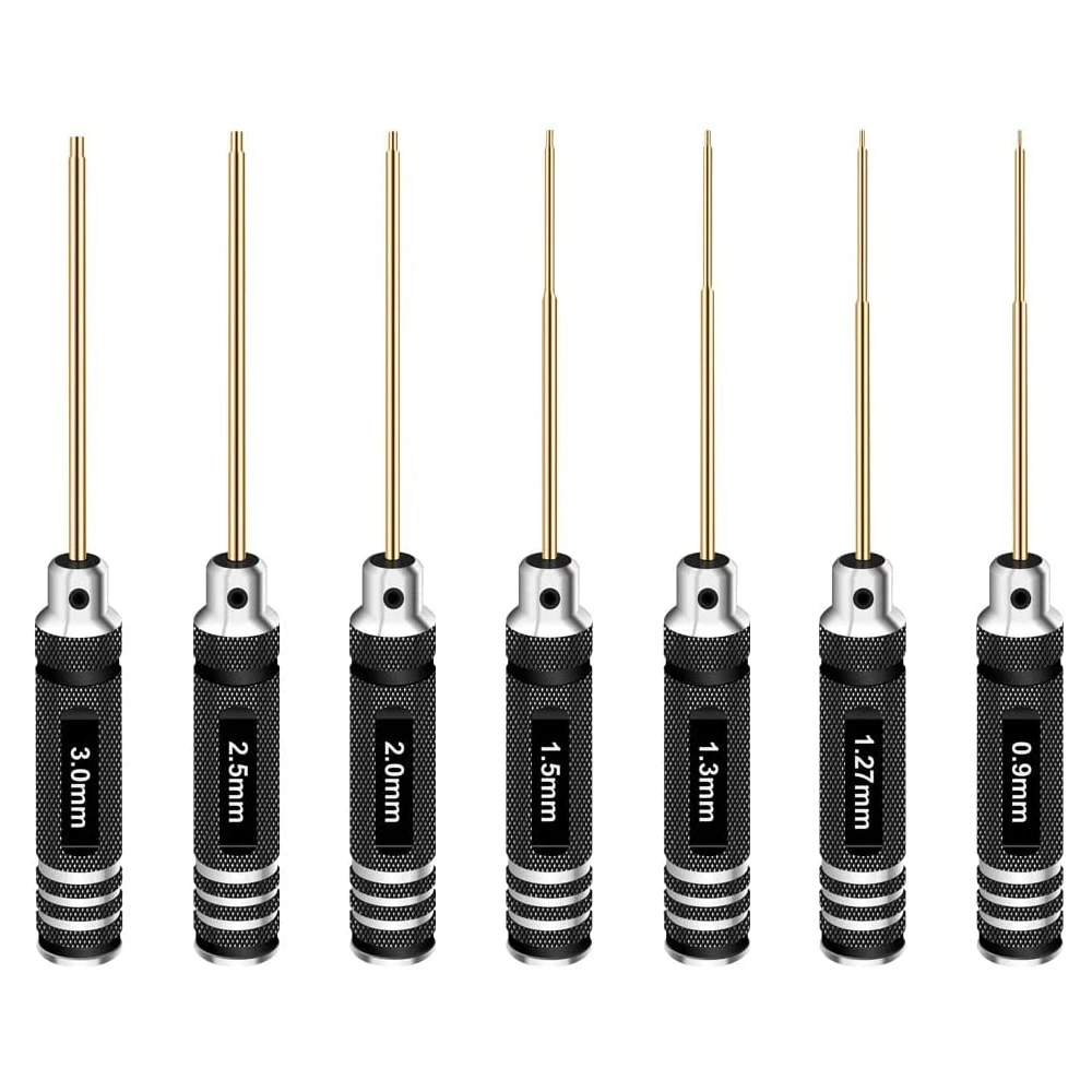 7Pcs Hex Allen Cacciavite Kit 0.9 Millimetri 1.27 Millimetri 1.3 Millimetri 1.5 Millimetri 2.0 Millimetri 2.5 Millimetri 3.0 Millimetri Chiave Strumen