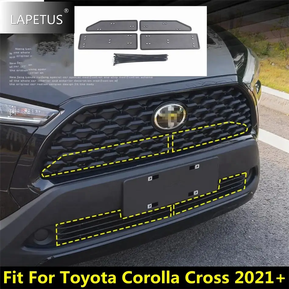 

Accessories Car Middle Insect Screening Mesh Front Grille Insert Net Anti-leaf Dust Protector For Toyota Corolla Cross 2021 2022