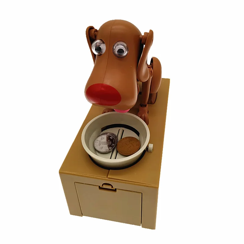 Electronic Piggy Banks Plastic Cartoon Robotic Dog Steal Coin Bank Automated Money Boxes Money Saving Box Kids Gift