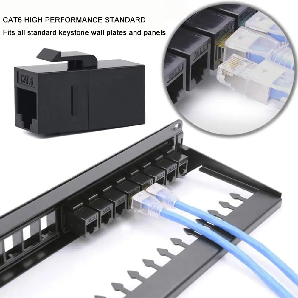 RJ45 커플러 CAT6 커넥터 이더넷 연장기 암-암 키스톤 잭 Cat6 고속 인터넷 케이블 어댑터