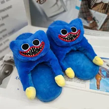 

New Хаги Ваги hague vagi Shoes Huggy Wuggy Soft Plush Toys Kissy Missy Poppy Playtime Home Slippers Kid Flat-Bottom Warm Shoes