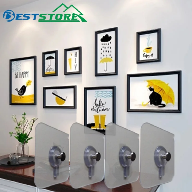 8pcs/set Nontrace Self Adhesive Nails Hook For Photo Frame Hole