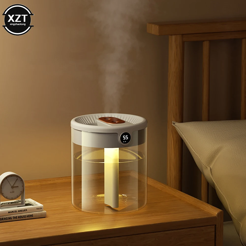 2L Double Nozzle Air Humidifier With LCD Humidity Display Large Capacity Aroma Essential Oil Diffuser For Car Home Bedroom images - 6