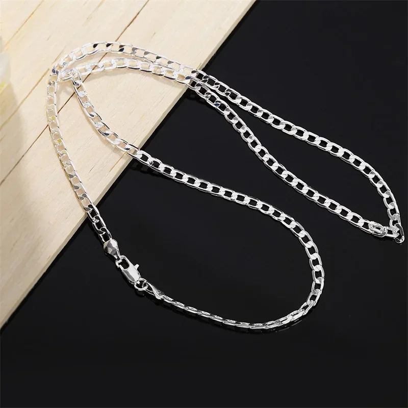 남성용 목걸이, 페이스 체인 목걸이, 랍스터 걸쇠, 남녀 약혼 쥬얼리, 2mm, 4mm, 6mm, 8mm, 10mm, 12mm, 40-75cm