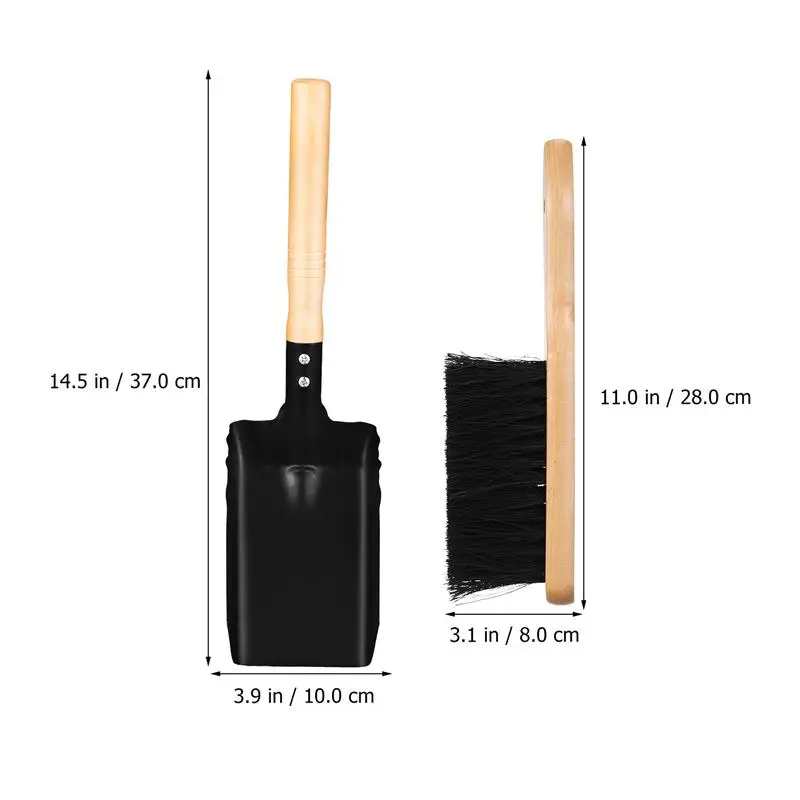 1 Set Coal Shovel And Hearth Brush Set, Fireplace Shovel And Brush, Hearth Tidy Set, Fireplace Tool Fire Pit Cleaning Tools