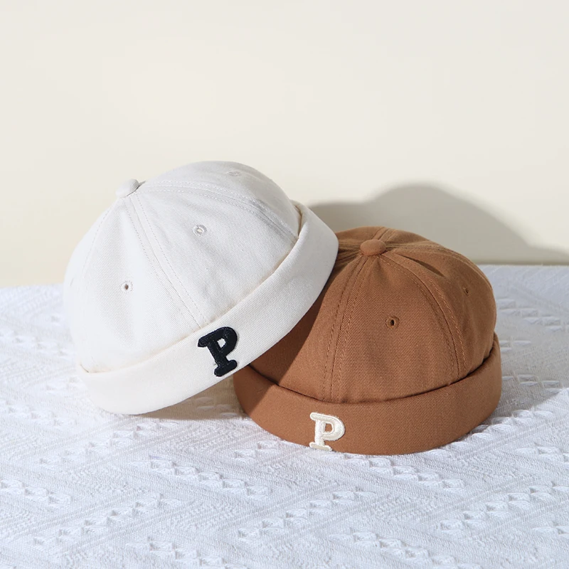 Letter Embroidered Baby Dome Brimless Hat Boys Girls Hip Hop