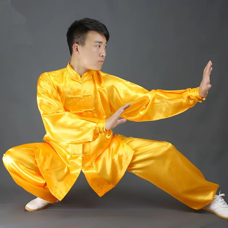 Tai Chi Clothing Chinese Traditional Tai Chi Kung Fu Uniforms Children Adult Satin Performance Dance Costumes Morning Gymnastics Wushu Suit