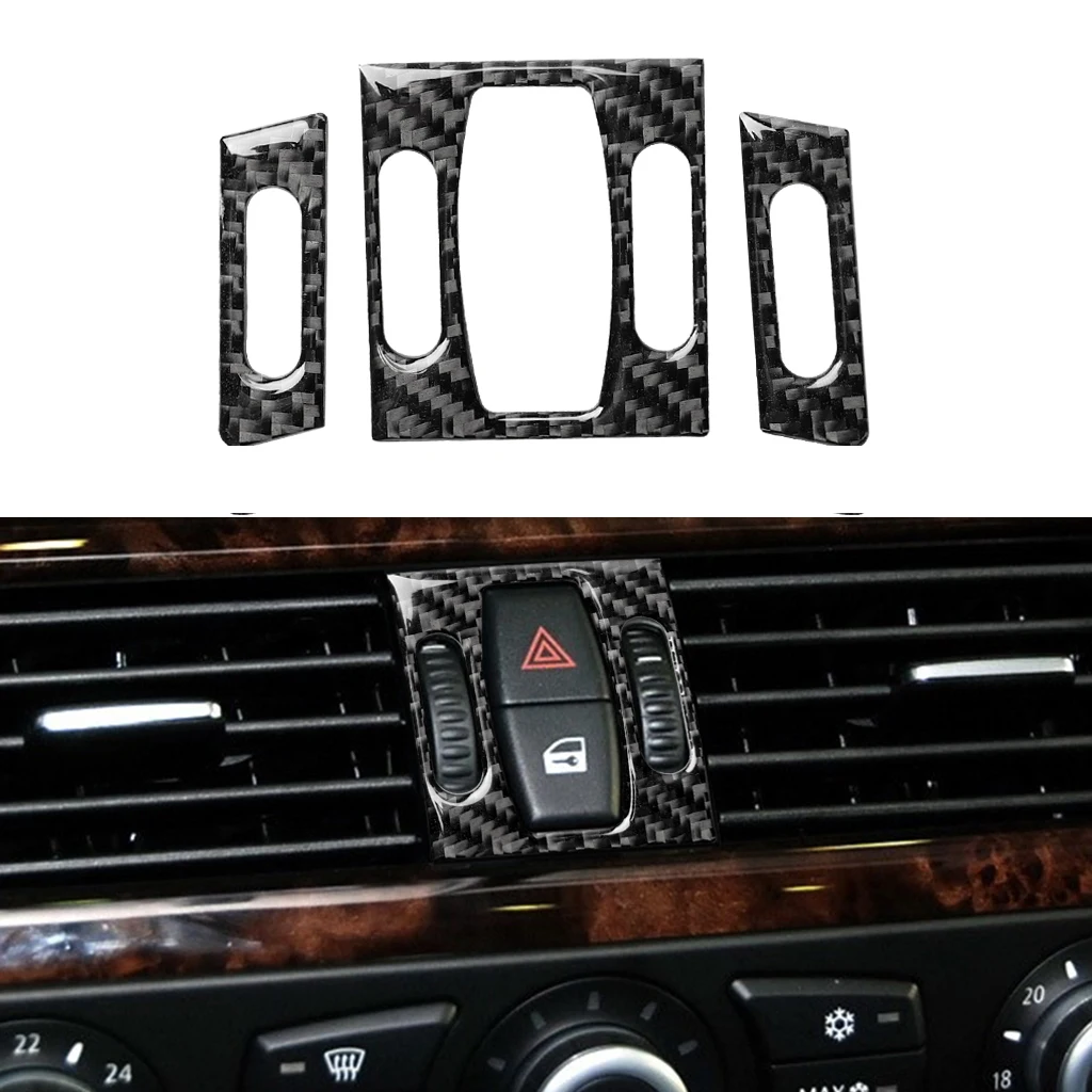 Kit 5 Coperture Per Bocchette Aria Auto In Fibra Di Carbonio - Adesive Per BMW E90/E92/E93 (2005-2012) - Antigraffio, Eleganti