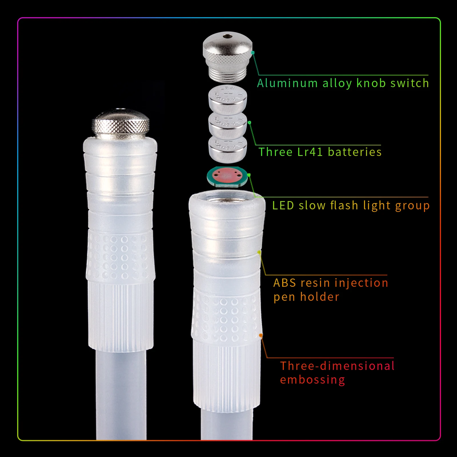 Non-writable professional rotary pen luminous rotary pen advanced decompression colorful super slow flash gradient