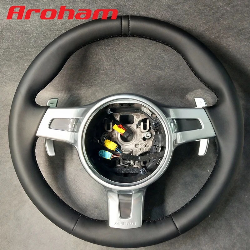

Nappa Leather Steering Wheel For Porsche 991 Cayman 987 Boxster 2007 2008 2009 2010 For Panamera 978 991 718 997 GT3 GTS