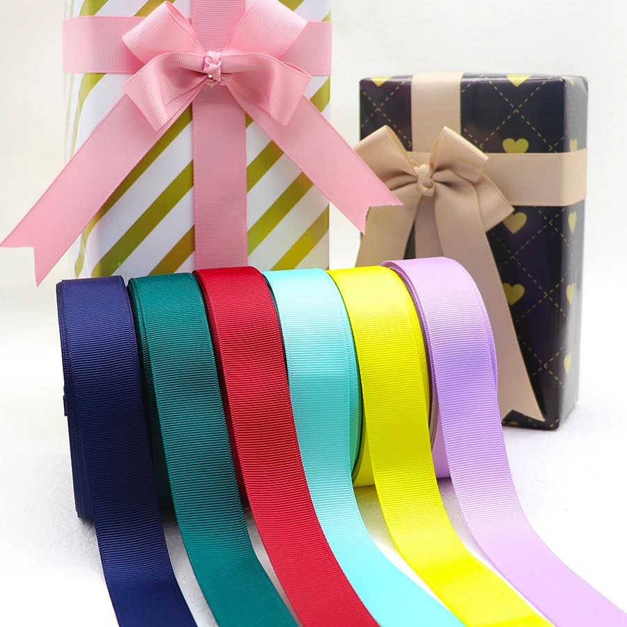 Grosgrain Ribbon Solid Color 1-1/2" 38MM/25MM 10Yards for Hair Bows Gift Packaging DIY Christmas Decor