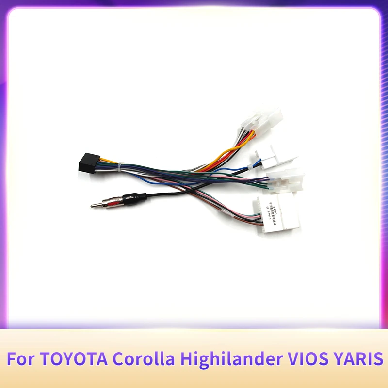Car Radio Cable For Toyota Corolla Highilander Vios Yaris 16pin Power
