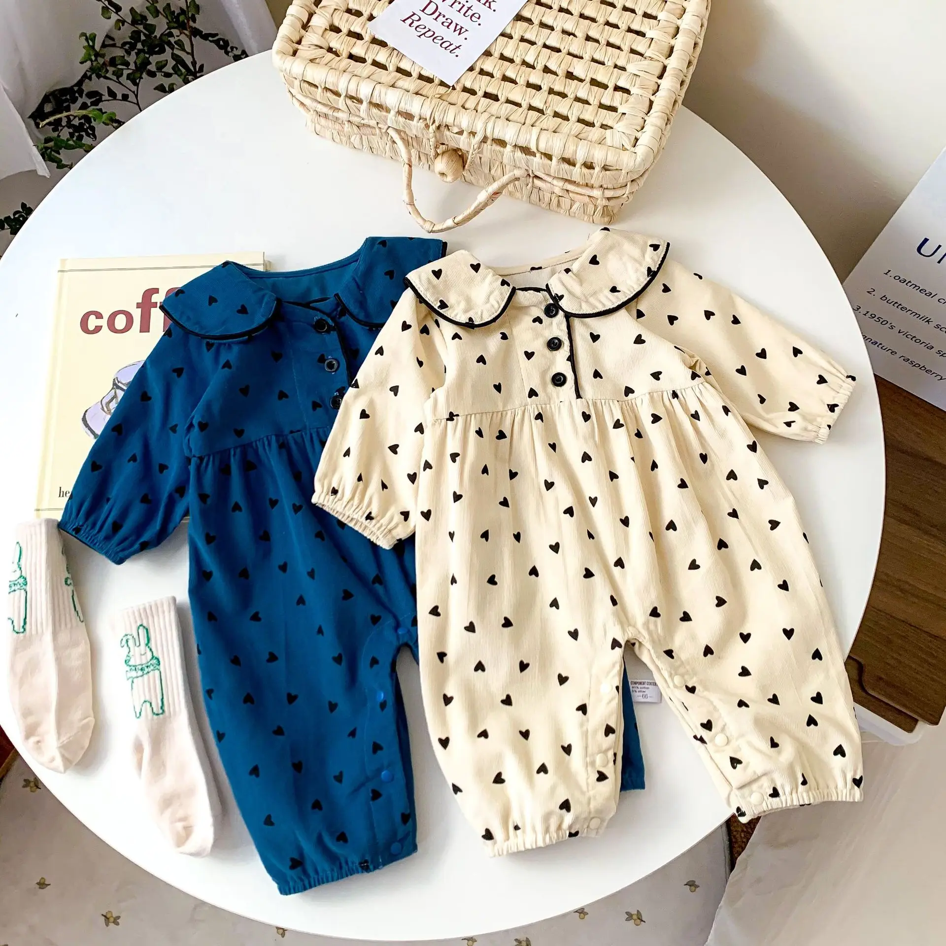 Autumn Baby Corduroy Rompers Long Sleeve Outwear