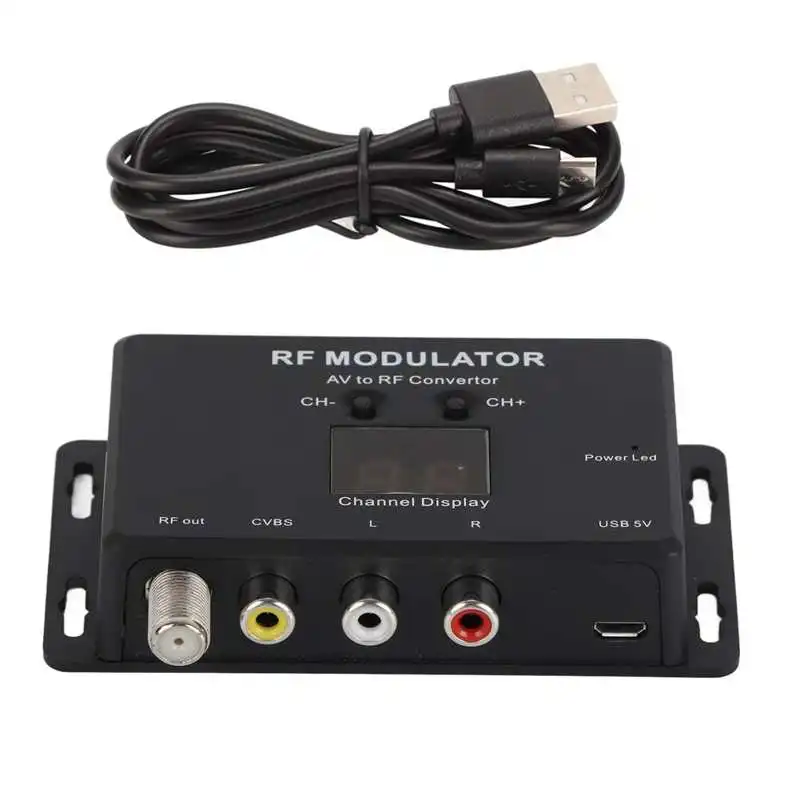 Digital RF Modulator Portable Standard PAL NTSC Modulator 21 Channel AV to RF Convertor For Set Top Box DVR DVD