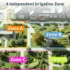 Diivoo مؤقت مياه 4 منطقة حديقة مؤقت الري التلقائي القابل للبرمجة مع دليل تأخير المطر/وضع تلقائي سقي لساحة الحديقة