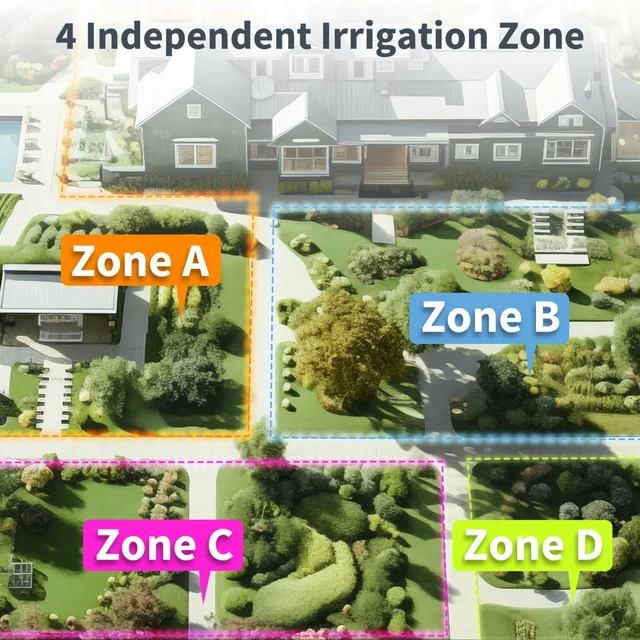 Diivoo Water Timer 4 Zone Garden Programmable Automatic Irrigation Timer with Rain Delay Manual/Auto Mode Watering for Lawn Yard 2