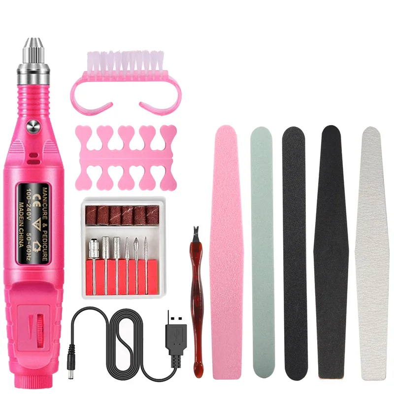 

Amazon's Popular Manicure Set USB Polishing Machine Nail File Polishing Strip Dust Brush 10 Piece Set