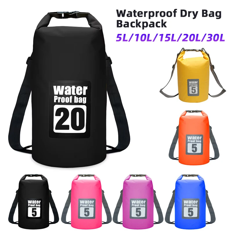 Sac à dos dry bag waterproof 5L à 30L - Sac étanche natation, kayak, camping sport outdoor