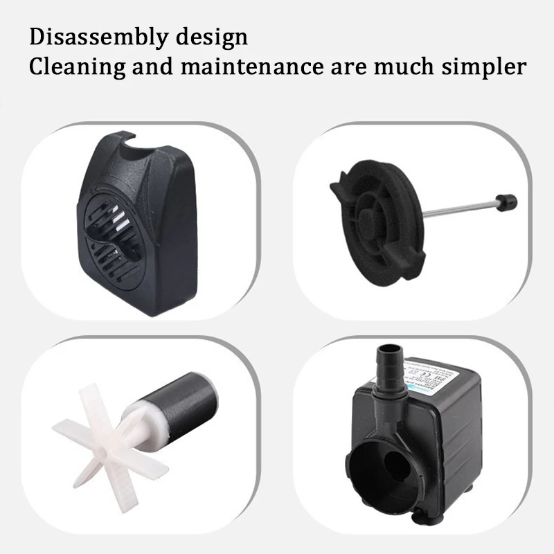 รูปสินค้า ปั๊มน้ำพุใต้น้ำแบบเงียบพิเศษ 10/16/25/35/45/60/85/115 วัตต์ พร้อมฟิลเตอร์ สำหรับบ่อปลา ตู้ปลา ปั๊มน้ำสำหรับตู้ปลา ปั๊มน้ำพุในตู้ปลา ใช้ไฟ AC220V