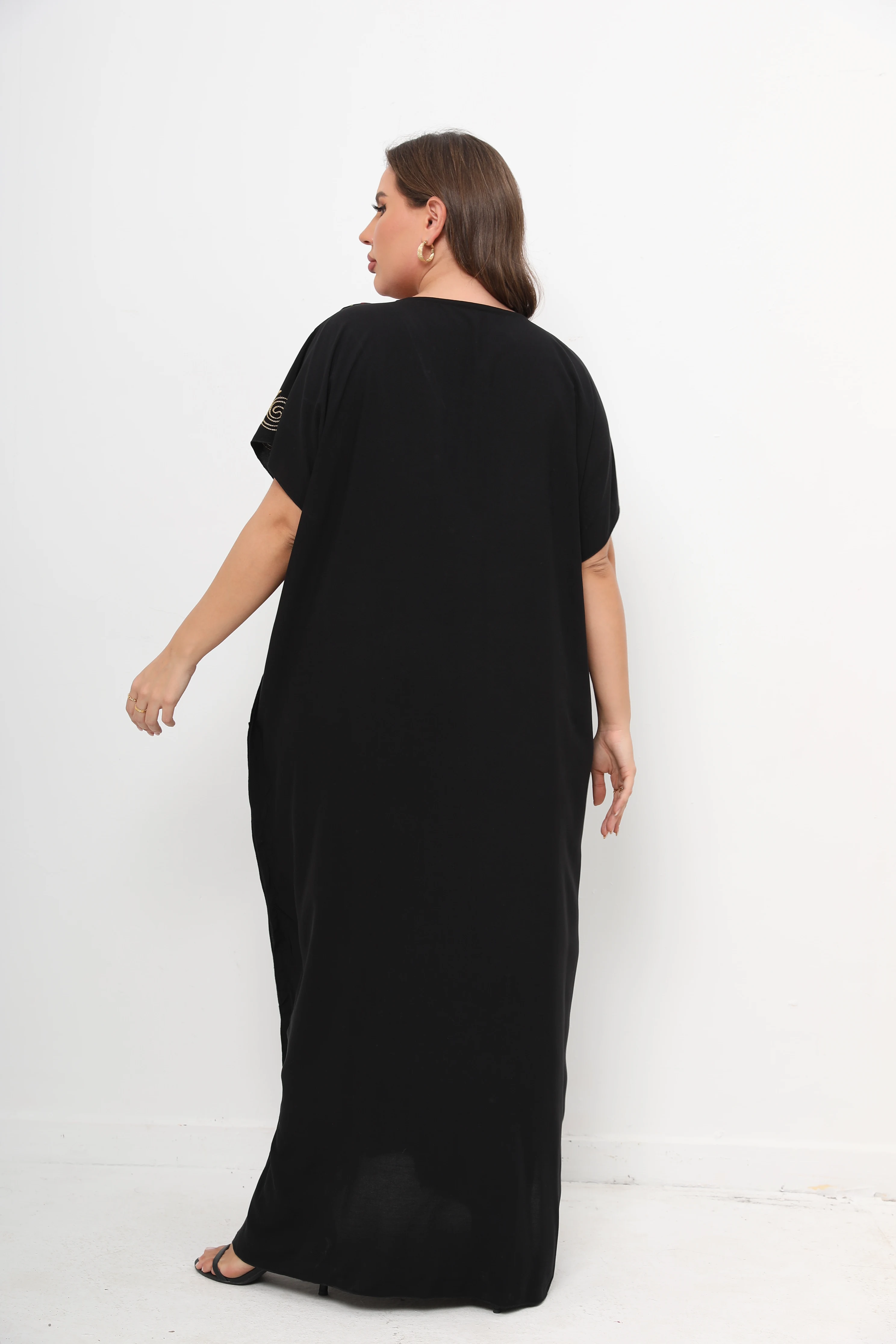 New Summer African 100% Cotton Abaya O-neck Jilbab Short Sleeve Loose Style Dashiki Kaftan Dubai Stripe Lady Dresses Plus Size