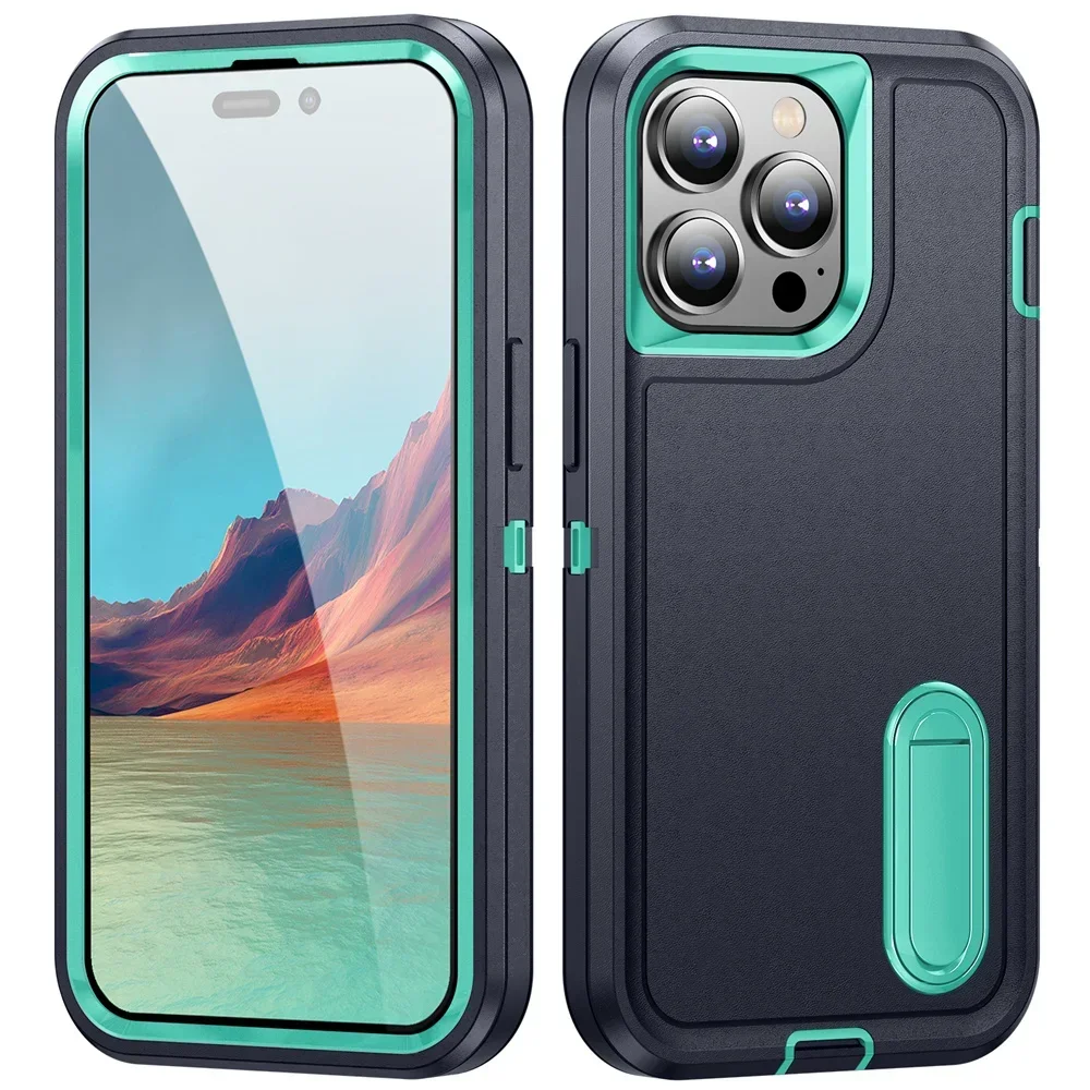 Case For iPhone 17 Air 16 11 13 12 14 15 Pro Max XS XR 8 Plus Heavy Duty Shockproof Anti-Scratch Protective with Kickstand Cover 6