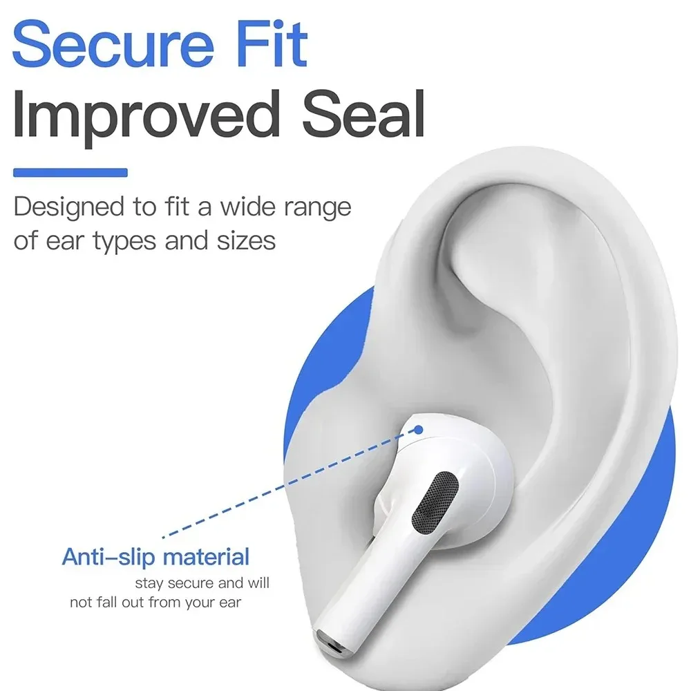 Silicone Eartips Cap - Ultra Thin Anti-Slip Protective Earbuds Cover (1-6 Pairs)