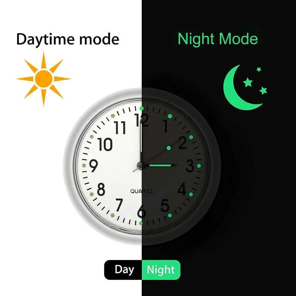 Car Clock Motorcycle Handlebar Clock Air Outlet Dashboard Clock 4cm Luminous Car Clock Mini Electronic Air Vent Clock Quartz Watch Bicycle Motorcycle Watch Auto Dashboard