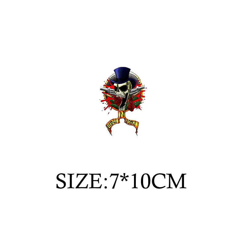 Rock Band Gun N Roses Patches for Clothes Heat Transfer Thermal Stickers DIY T shirt Iron on for Woman Jackets Fashion Appliqued